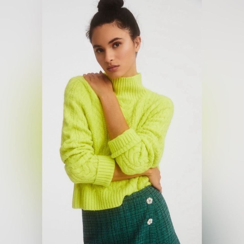 Anthropologie, 525 Cable-Knit Turtleneck Sweater, S